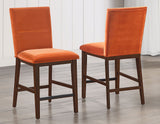 Zen 24″ Counter Chair, Orange Velvet, Set of 2 from Steve Silver - Luna Furniture