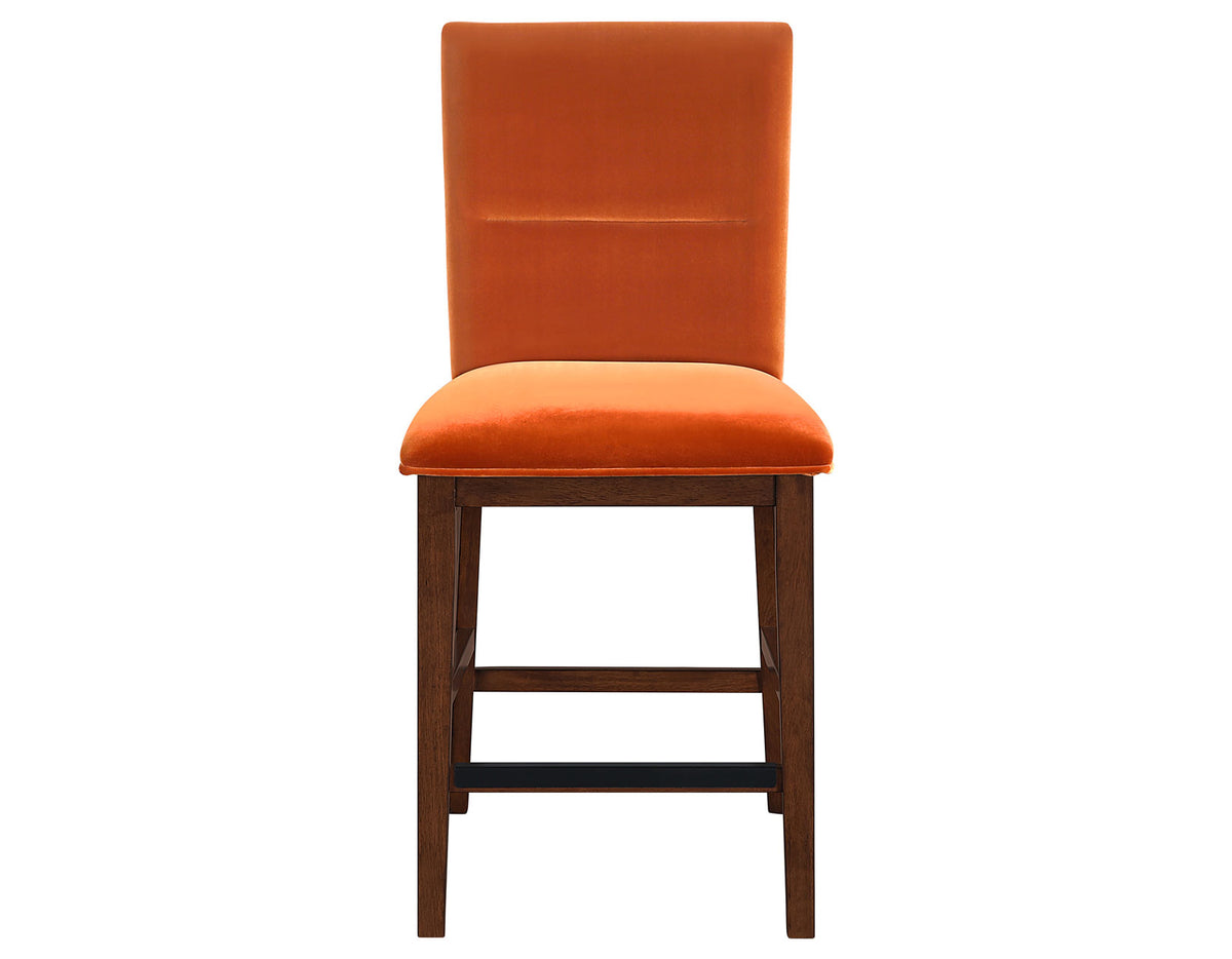 Zen 24″ Counter Chair, Orange Velvet, Set of 2 from Steve Silver - Luna Furniture