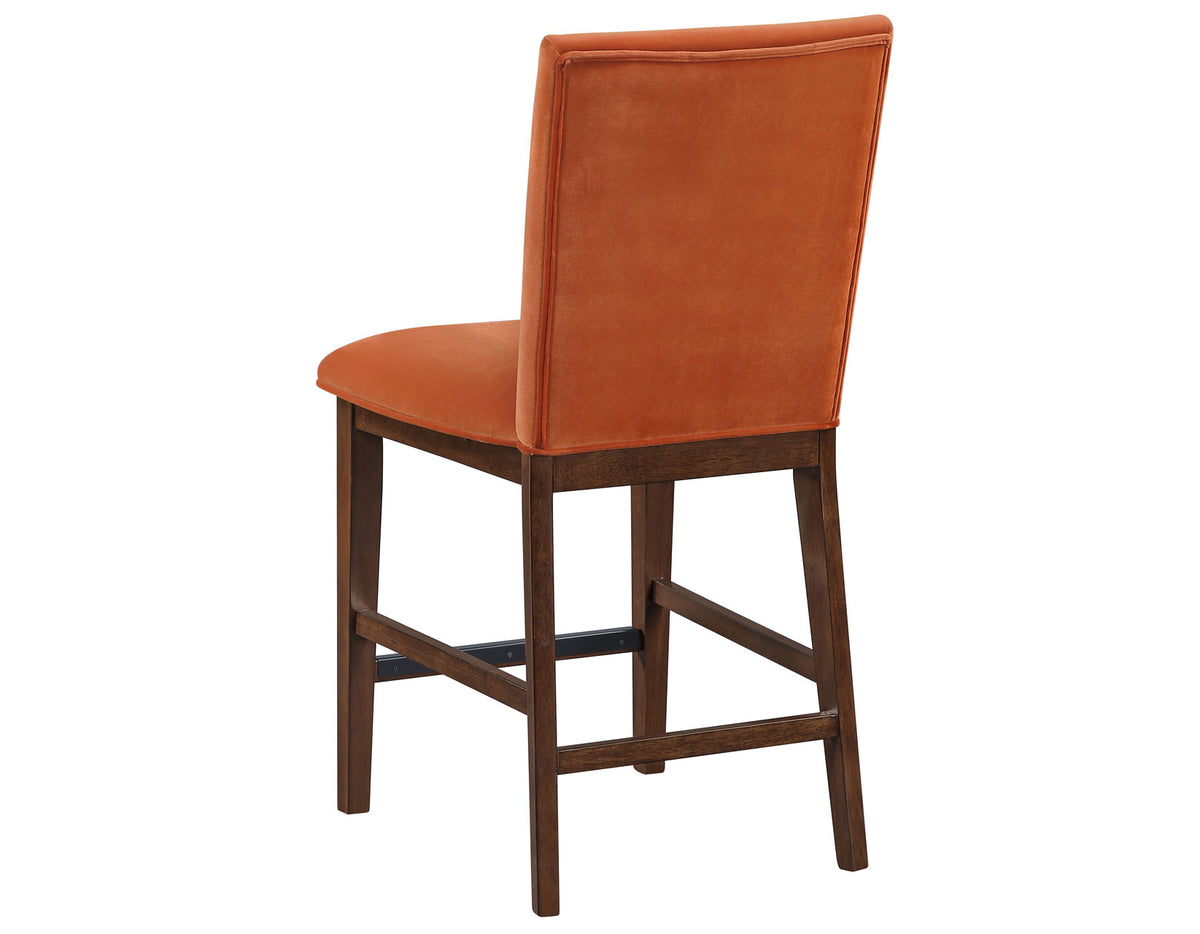 Zen 24″ Counter Chair, Orange Velvet, Set of 2 from Steve Silver - Luna Furniture