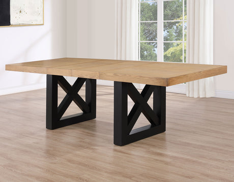 Magnolia Oak/Black 5-Piece 72-108-inch Dining Set from Steve Silver - Luna Furniture