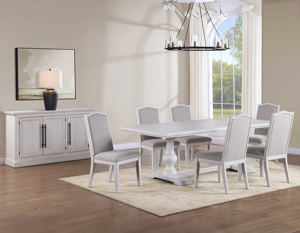 Warren White 72-90″ Rectangular Dining Table with 18″ Leaf