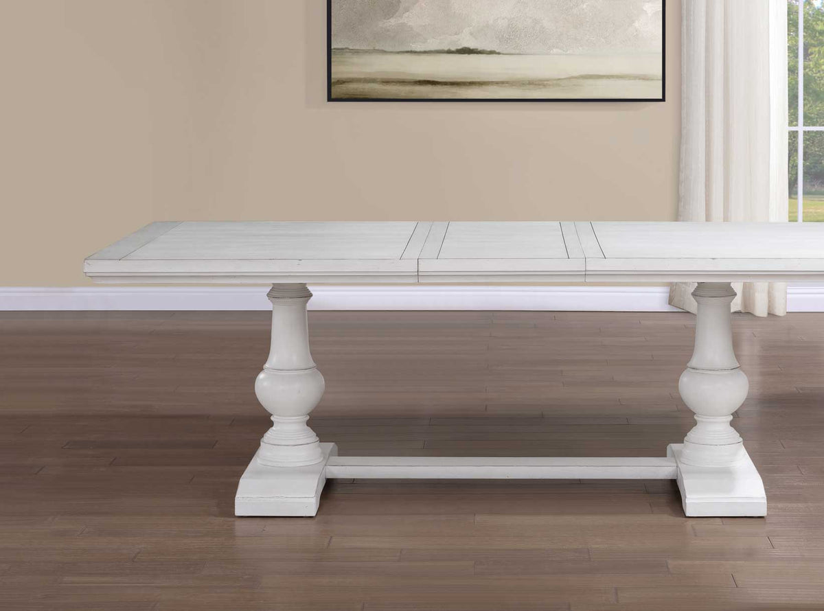 Warren White 72-90″ Rectangular Dining Table with 18″ Leaf