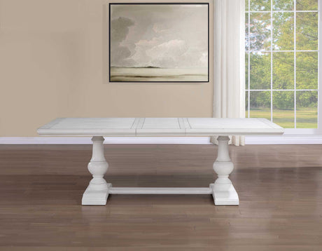 Warren White 72-90″ Rectangular Dining Table with 18″ Leaf from Steve Silver - Luna Furniture