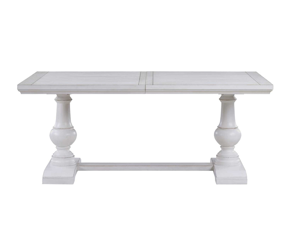Warren White 72-90″ Rectangular Dining Table with 18″ Leaf