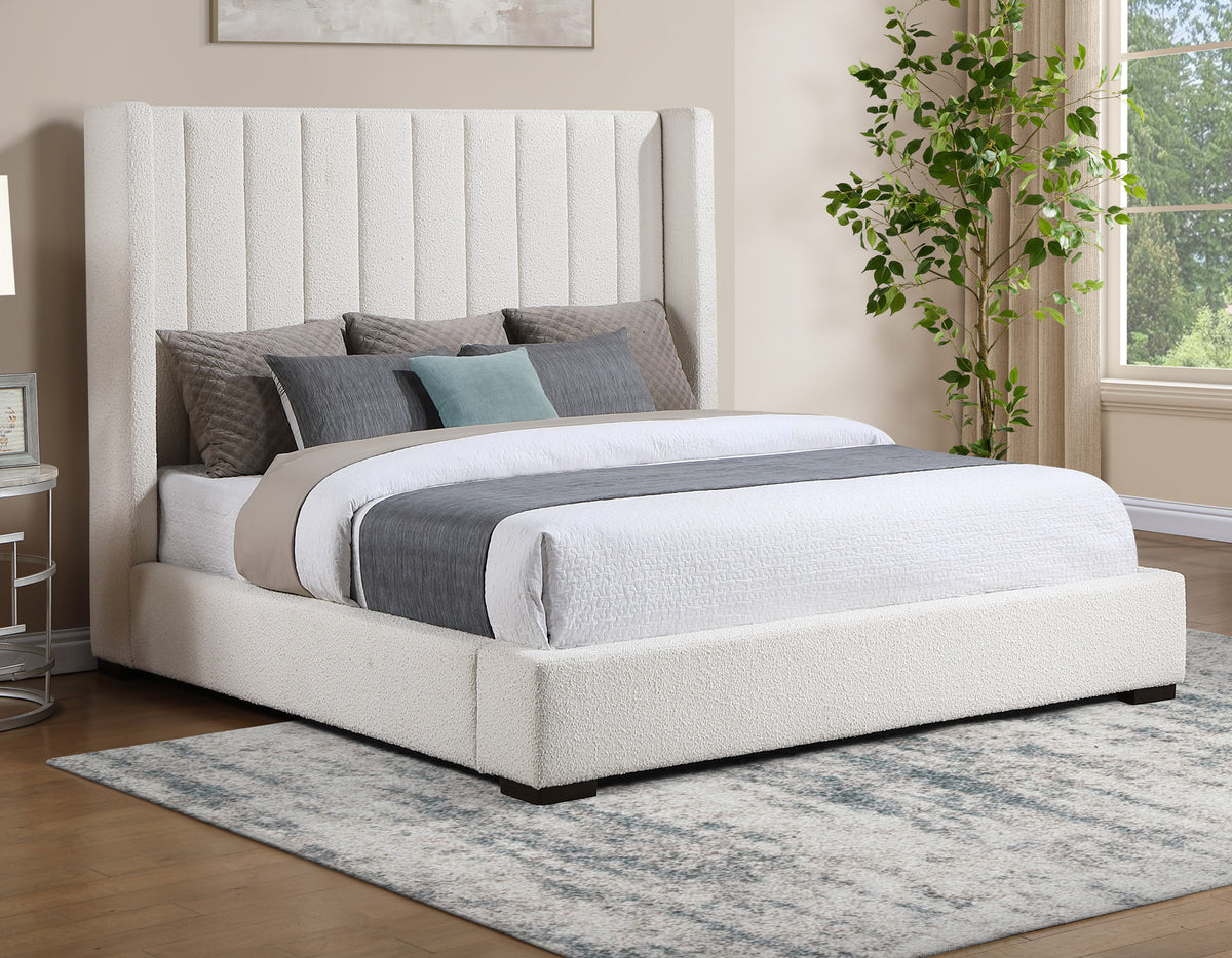 Pearson King Bed, Cream Velvet $549.00 from Steve Silver - Luna Furniture