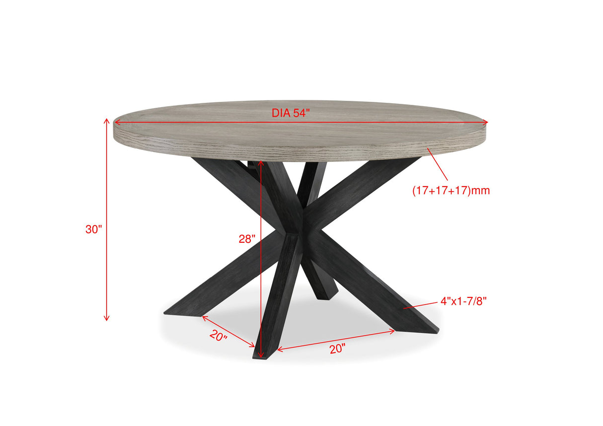 Stevens Charcoal Black/Light Brown Dining Table from Crown Mark - Luna Furniture