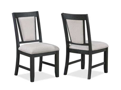 Stevens Charcoal Black/Light Gray Dining Chair, Set of 2 from Crown Mark - Luna Furniture