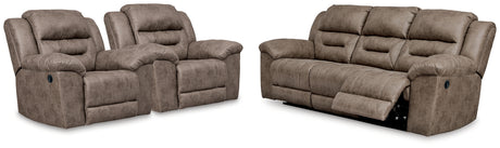 Stoneland Fossil Reclining Sofa and 2 Recliners from Ashley - Luna Furniture