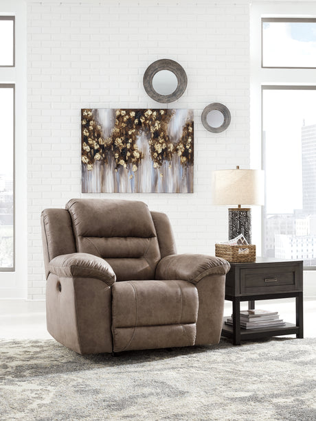 Stoneland Fossil Reclining Sofa and Power Recliner from Ashley - Luna Furniture