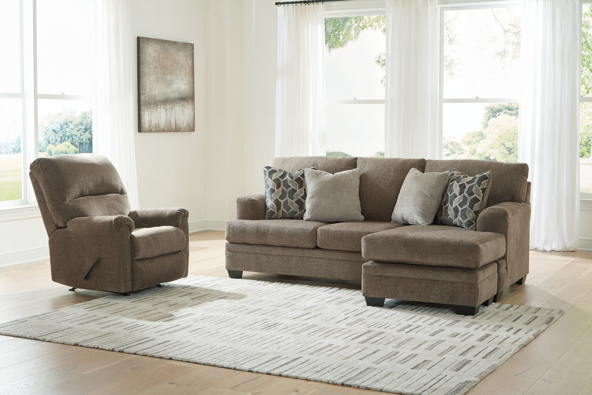 Stonemeade Nutmeg Sofa Chaise and Recliner from Ashley - Luna Furniture