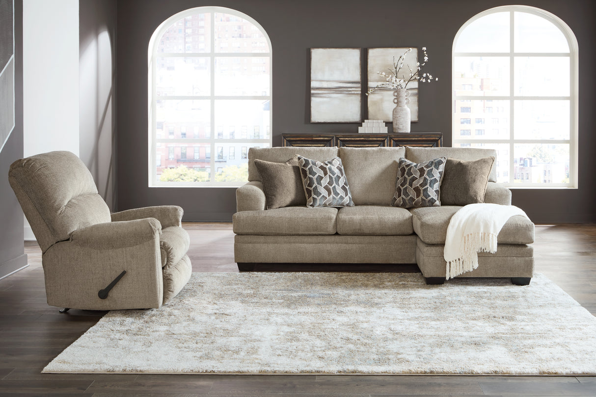 Stonemeade Taupe Sofa Chaise and Recliner from Ashley - Luna Furniture