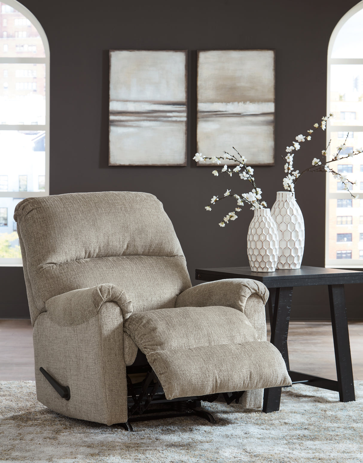 Stonemeade Taupe Sofa and Recliner from Ashley - Luna Furniture