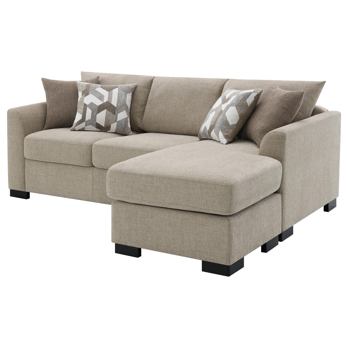 Storey Camel Upholstered Sleeper Sectional Chaise Sofa from Coaster - Luna Furniture