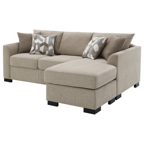 Storey Camel Upholstered Sleeper Sectional Chaise Sofa from Coaster - Luna Furniture