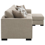 Storey Camel Upholstered Sleeper Sectional Chaise Sofa from Coaster - Luna Furniture