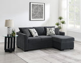 Storey Dark Gray Upholstered Sleeper Sectional Chaise Sofa from Coaster - Luna Furniture