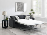 Storey Dark Gray Upholstered Sleeper Sectional Chaise Sofa from Coaster - Luna Furniture