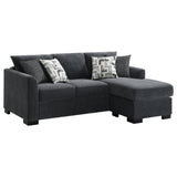 Storey Dark Gray Upholstered Sleeper Sectional Chaise Sofa from Coaster - Luna Furniture