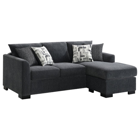 Storey Dark Gray Upholstered Sleeper Sectional Chaise Sofa from Coaster - Luna Furniture