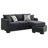 Storey Dark Gray Upholstered Sleeper Sectional Chaise Sofa from Coaster - Luna Furniture