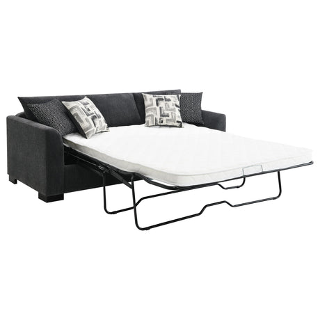 Storey Dark Gray Upholstered Sleeper Sectional Chaise Sofa from Coaster - Luna Furniture