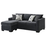 Storey Dark Gray Upholstered Sleeper Sectional Chaise Sofa from Coaster - Luna Furniture
