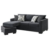 Storey Dark Gray Upholstered Sleeper Sectional Chaise Sofa from Coaster - Luna Furniture