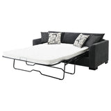 Storey Dark Gray Upholstered Sleeper Sectional Chaise Sofa from Coaster - Luna Furniture