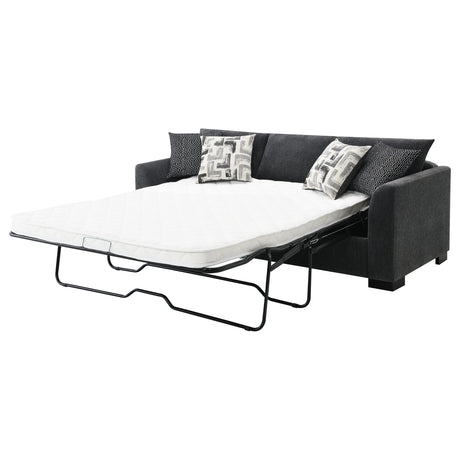 Storey Dark Gray Upholstered Sleeper Sectional Chaise Sofa from Coaster - Luna Furniture