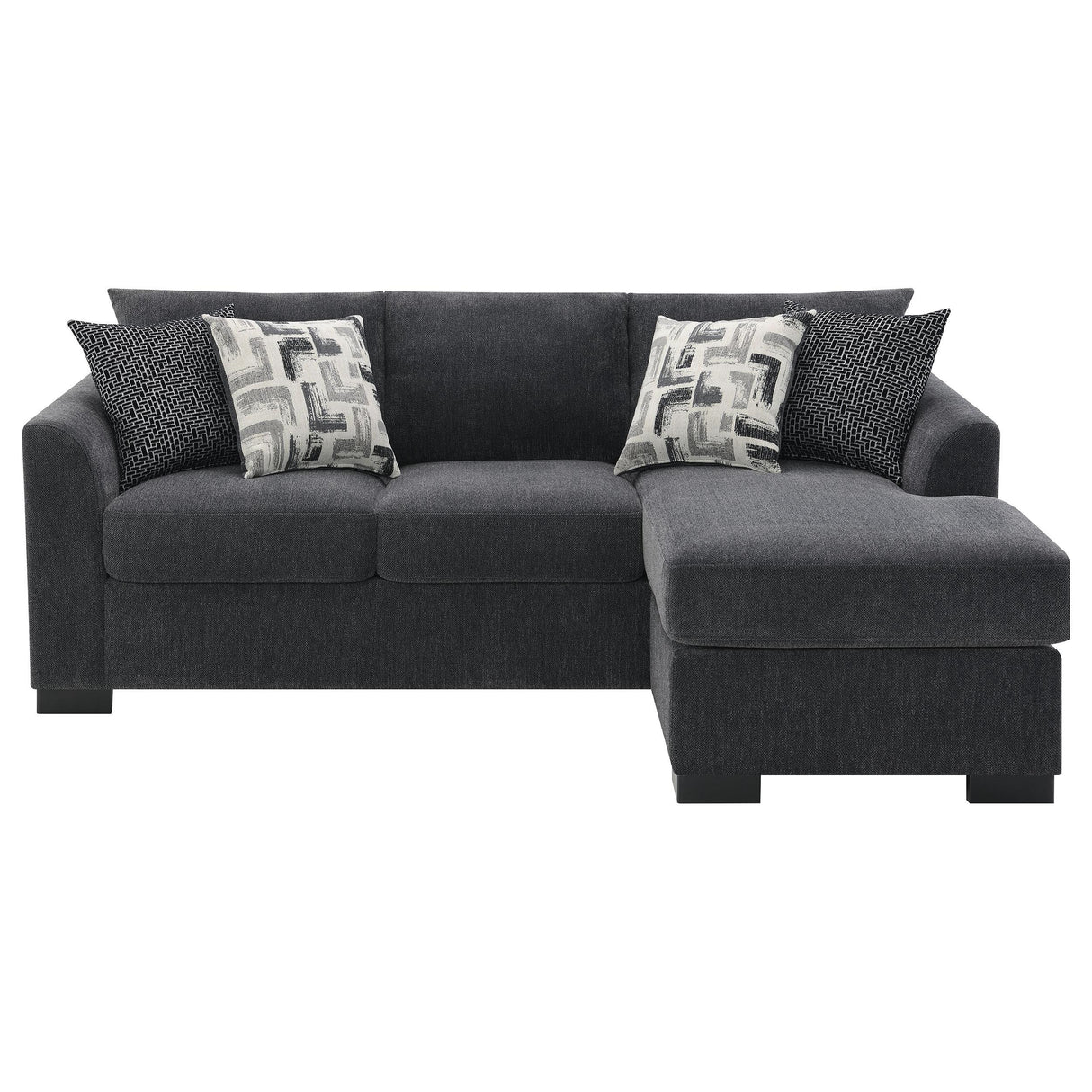 Storey Dark Gray Upholstered Sleeper Sectional Chaise Sofa from Coaster - Luna Furniture