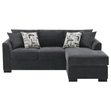 Storey Dark Gray Upholstered Sleeper Sectional Chaise Sofa from Coaster - Luna Furniture