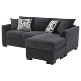 Storey Dark Gray Upholstered Sleeper Sectional Chaise Sofa from Coaster - Luna Furniture