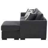 Storey Dark Gray Upholstered Sleeper Sectional Chaise Sofa from Coaster - Luna Furniture