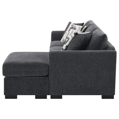 Storey Dark Gray Upholstered Sleeper Sectional Chaise Sofa from Coaster - Luna Furniture