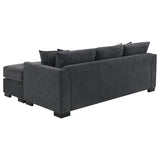 Storey Dark Gray Upholstered Sleeper Sectional Chaise Sofa from Coaster - Luna Furniture