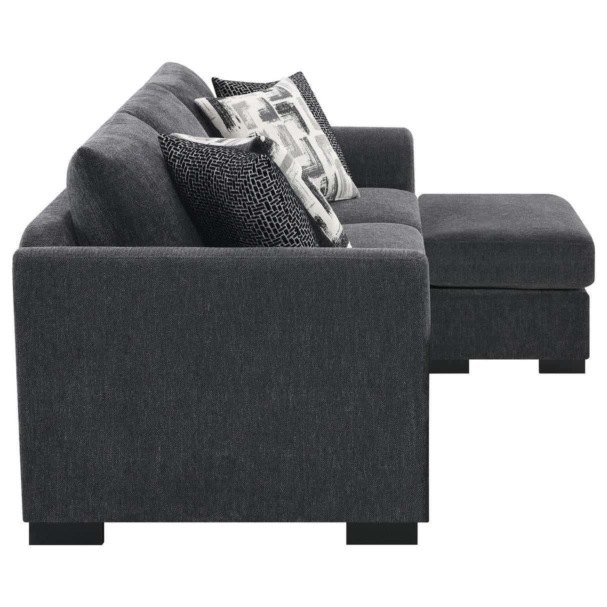 Storey Dark Gray Upholstered Sleeper Sectional Chaise Sofa from Coaster - Luna Furniture