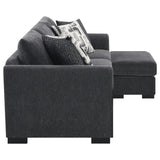 Storey Dark Gray Upholstered Sleeper Sectional Chaise Sofa from Coaster - Luna Furniture