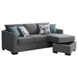 Storey Gray Upholstered Sleeper Sectional Chaise Sofa from Coaster - Luna Furniture