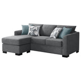 Storey Gray Upholstered Sleeper Sectional Chaise Sofa from Coaster - Luna Furniture