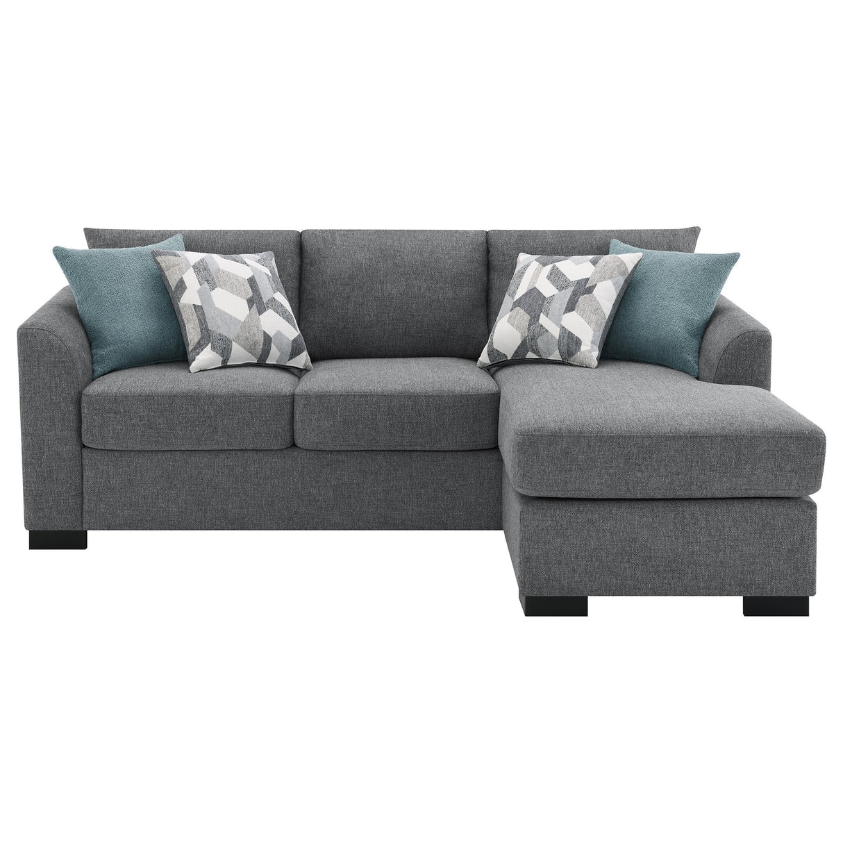 Storey Gray Upholstered Sleeper Sectional Chaise Sofa from Coaster - Luna Furniture