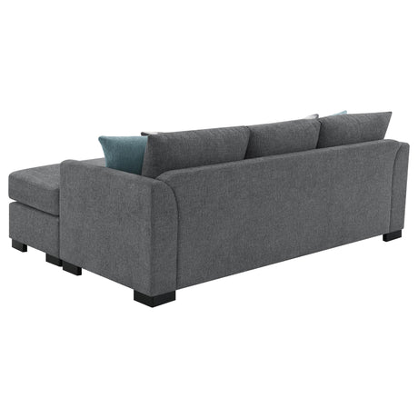 Storey Gray Upholstered Sleeper Sectional Chaise Sofa from Coaster - Luna Furniture