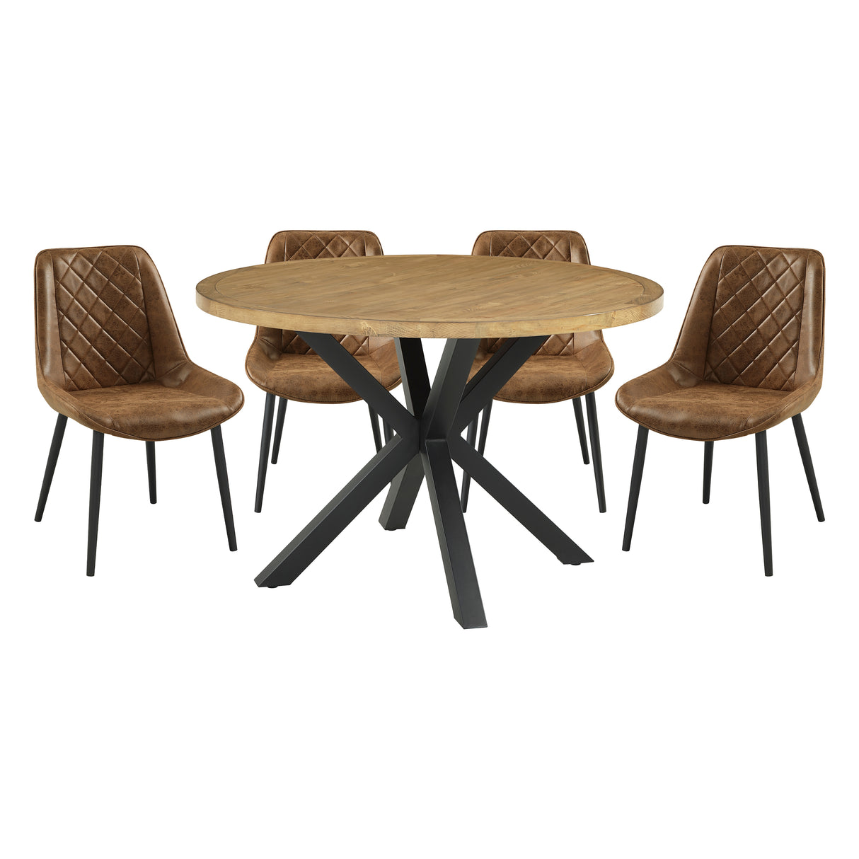 Strata Brown 5-Piece Round Dining Room Set from Homelegance - Luna Furniture