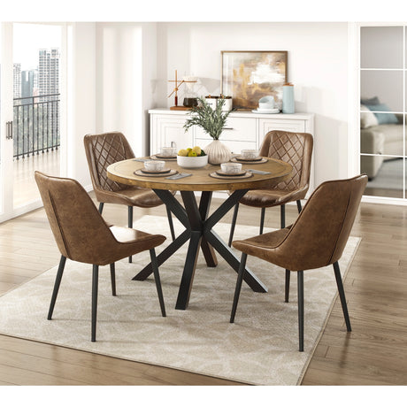 Strata Brown/Black Round Dining Table from Homelegance - Luna Furniture