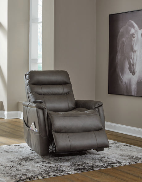 Strawbill Shadow Power Lift Recliner from Ashley Furniture - Luna Furniture