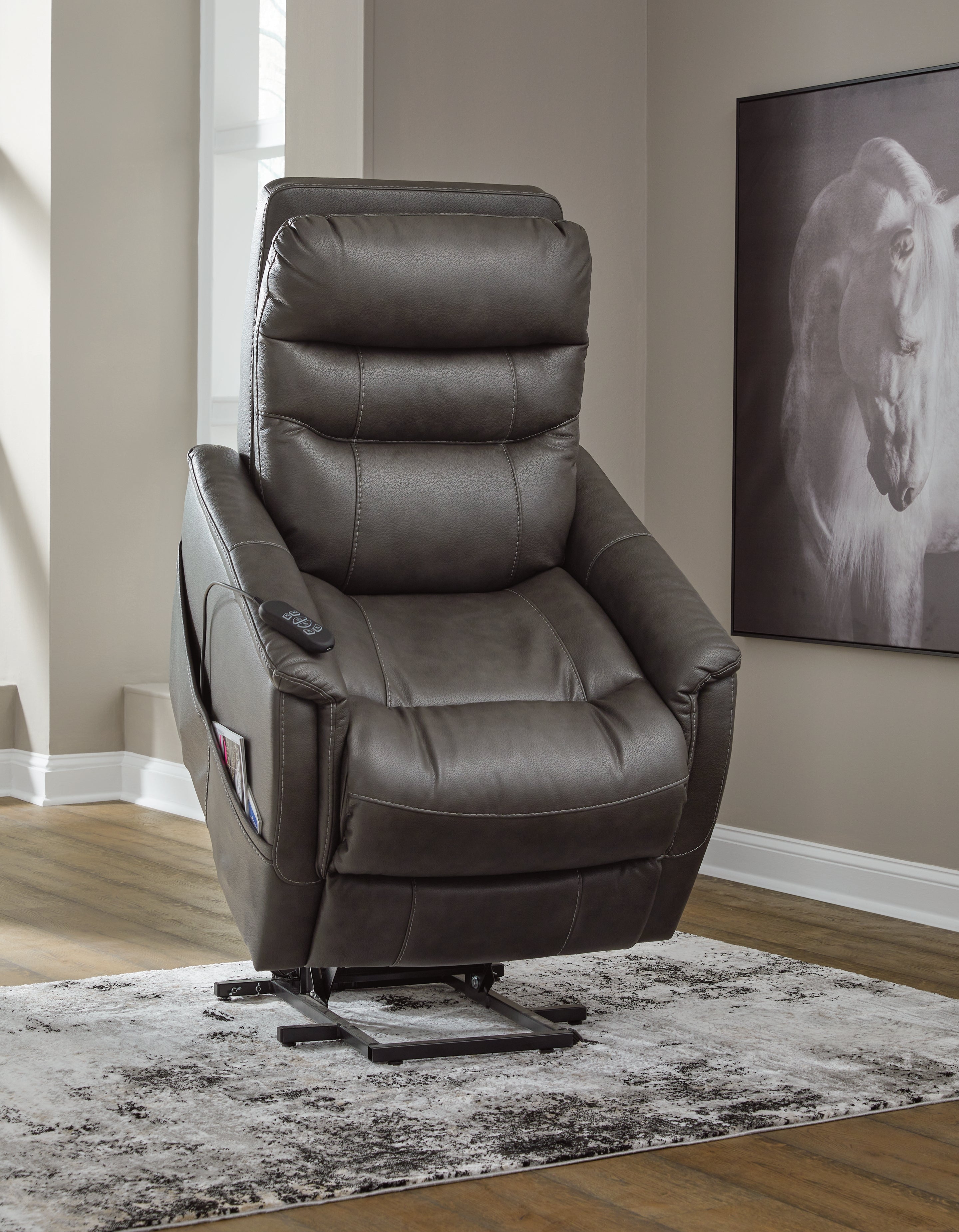 Strawbill Shadow Power Lift Recliner - Luna Furniture