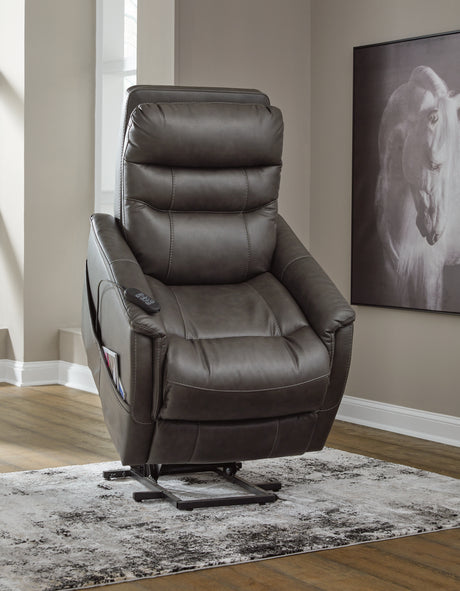 Strawbill Shadow Power Lift Recliner from Ashley Furniture - Luna Furniture