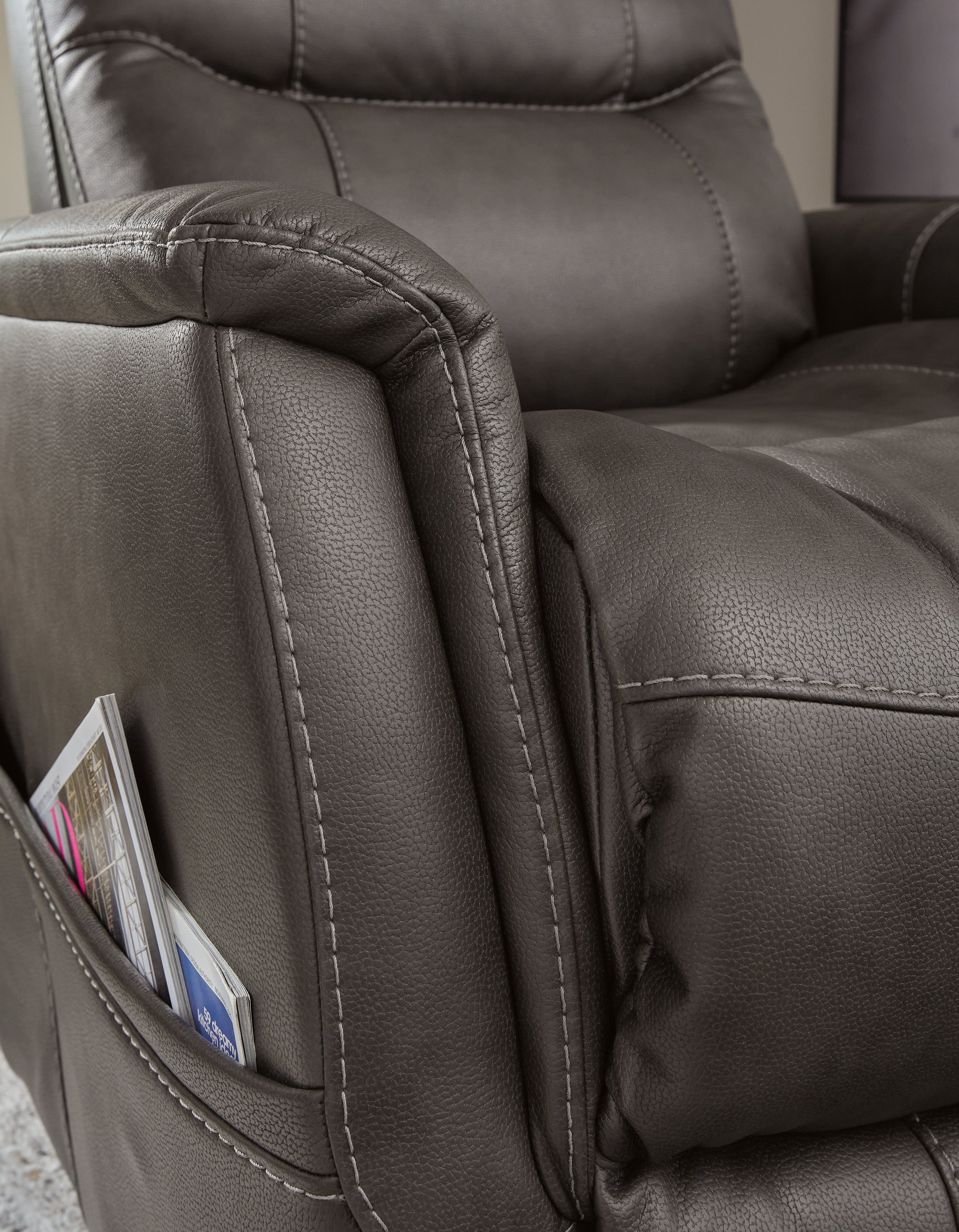 Ashley Strawbill Shadow Power Lift Recliner - Luna Furniture