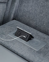 Studio Cave Power Reclining Sofa and Loveseat in Steel from Ashley - Luna Furniture