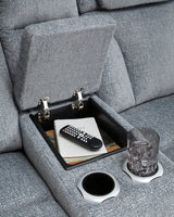 Studio Cave Power Reclining Sofa and Loveseat in Steel from Ashley - Luna Furniture