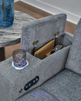 Studio Cave Power Reclining Sofa and Loveseat in Steel from Ashley - Luna Furniture